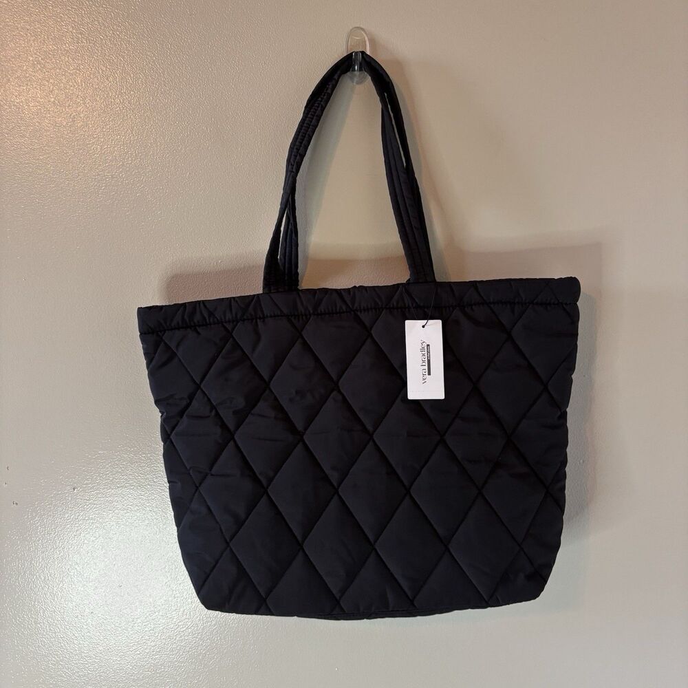 Vera Bradley NEW Ultralight Black East West Tote Moonless Night Shoulder Bag